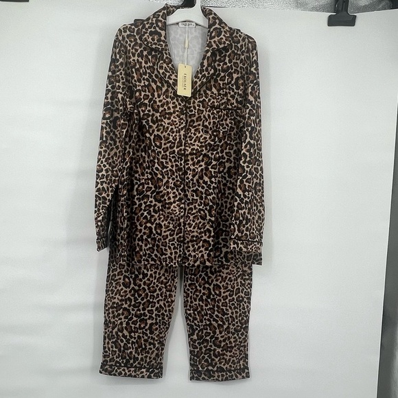 Amazon Ekouaer nwt leopard print rayon pajama set - Picture 1 of 11